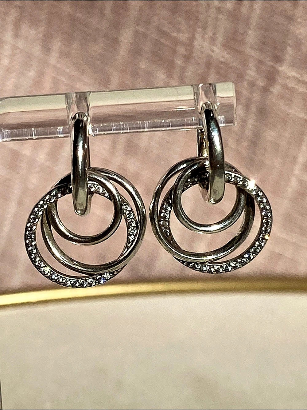 Pandora Family Always Encircled Hoop Earrings Silver Like New